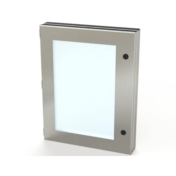 Hinged Window, 18 in. H x 14 in. W x 1-1/2 in. L, 304 Stainless Steel, Polycarbonate
